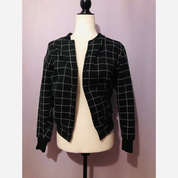 American Apparel Grid Print Fleece Club Jacket - Picture 4 of 8